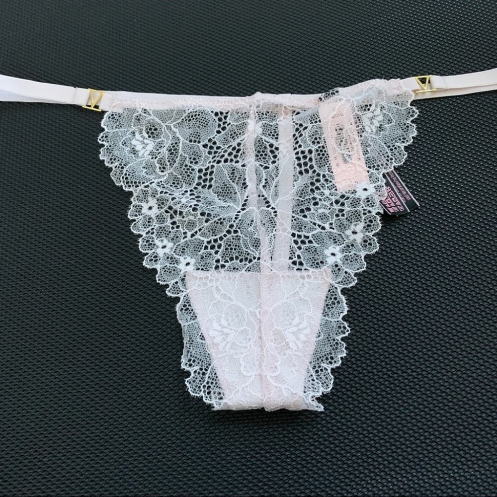 Victoria Secret V-String Very Sexy Thong Panty Lace Mesh Underwear Large